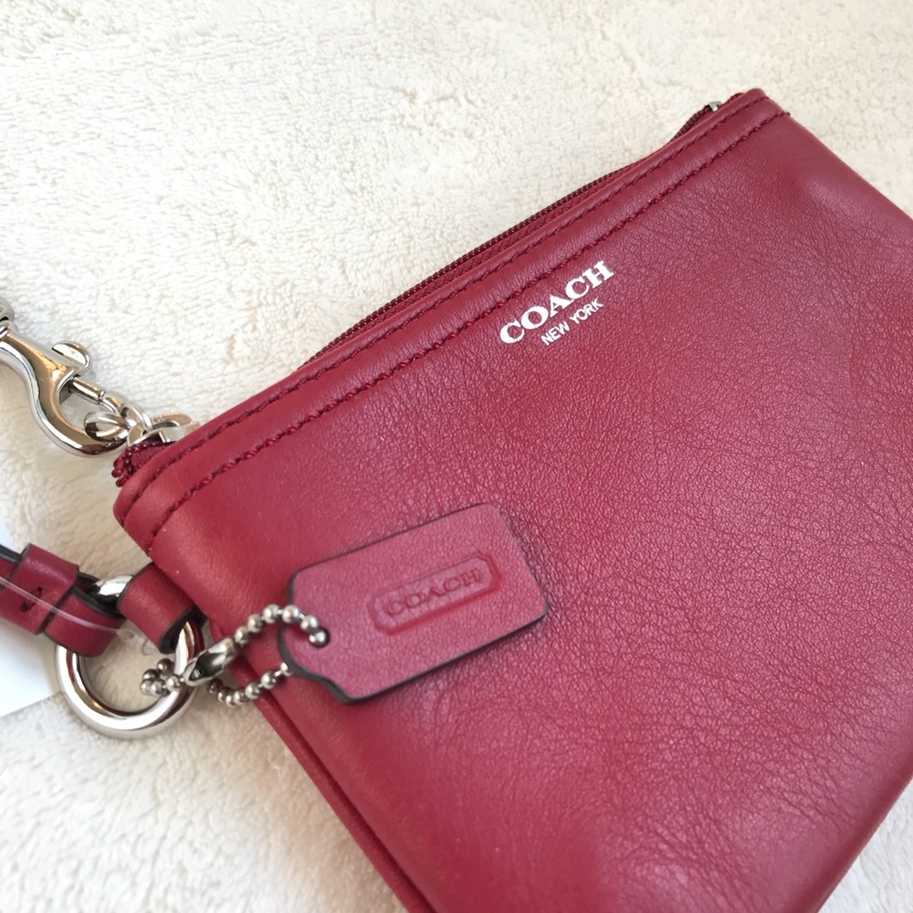 COACH Red Leather Wristlet